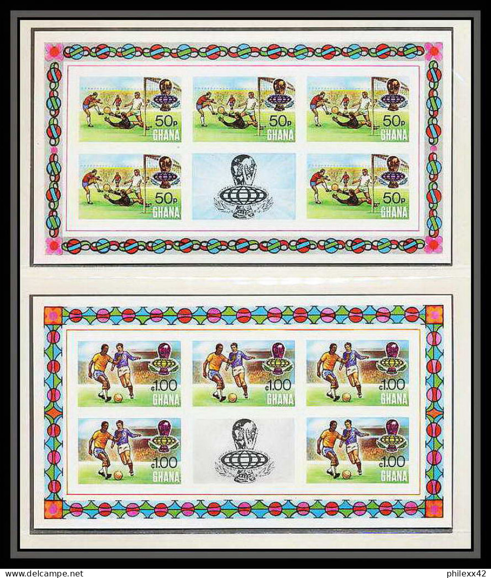 221 Football (Soccer) Allemagne 1974 munich - neuf ** MNH - Ghana Mi. 581-584 A/B KB ... Non dentelé imperf + PERFECT SE