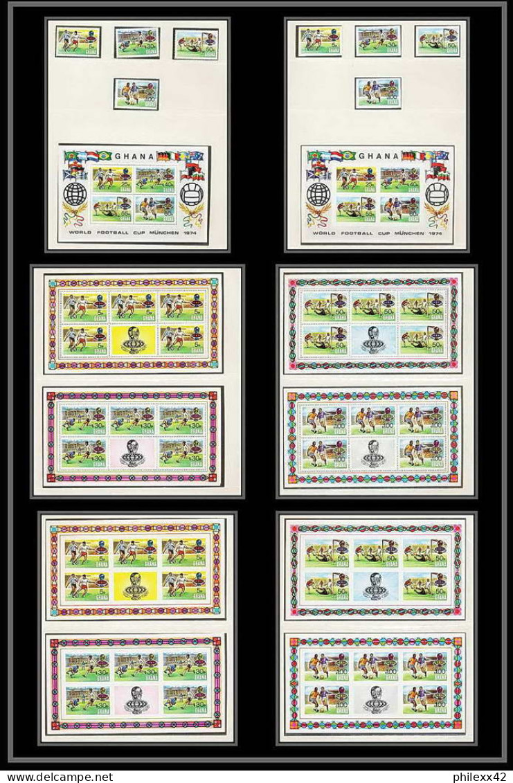 221 Football (Soccer) Allemagne 1974 Munich - Neuf ** MNH - Ghana Mi. 581-584 A/B KB Non Dentelé Imperf Perfect Set - 1974 – Alemania Occidental