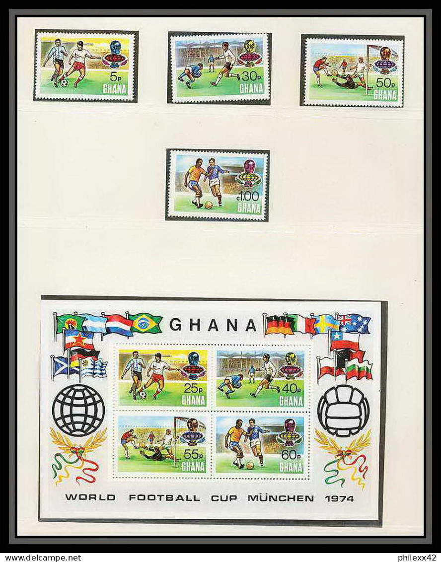 221 Football (Soccer) Allemagne 1974 Munich - Neuf ** MNH - Ghana Mi. 581-584 A/B KB Non Dentelé Imperf Perfect Set - 1974 – Alemania Occidental