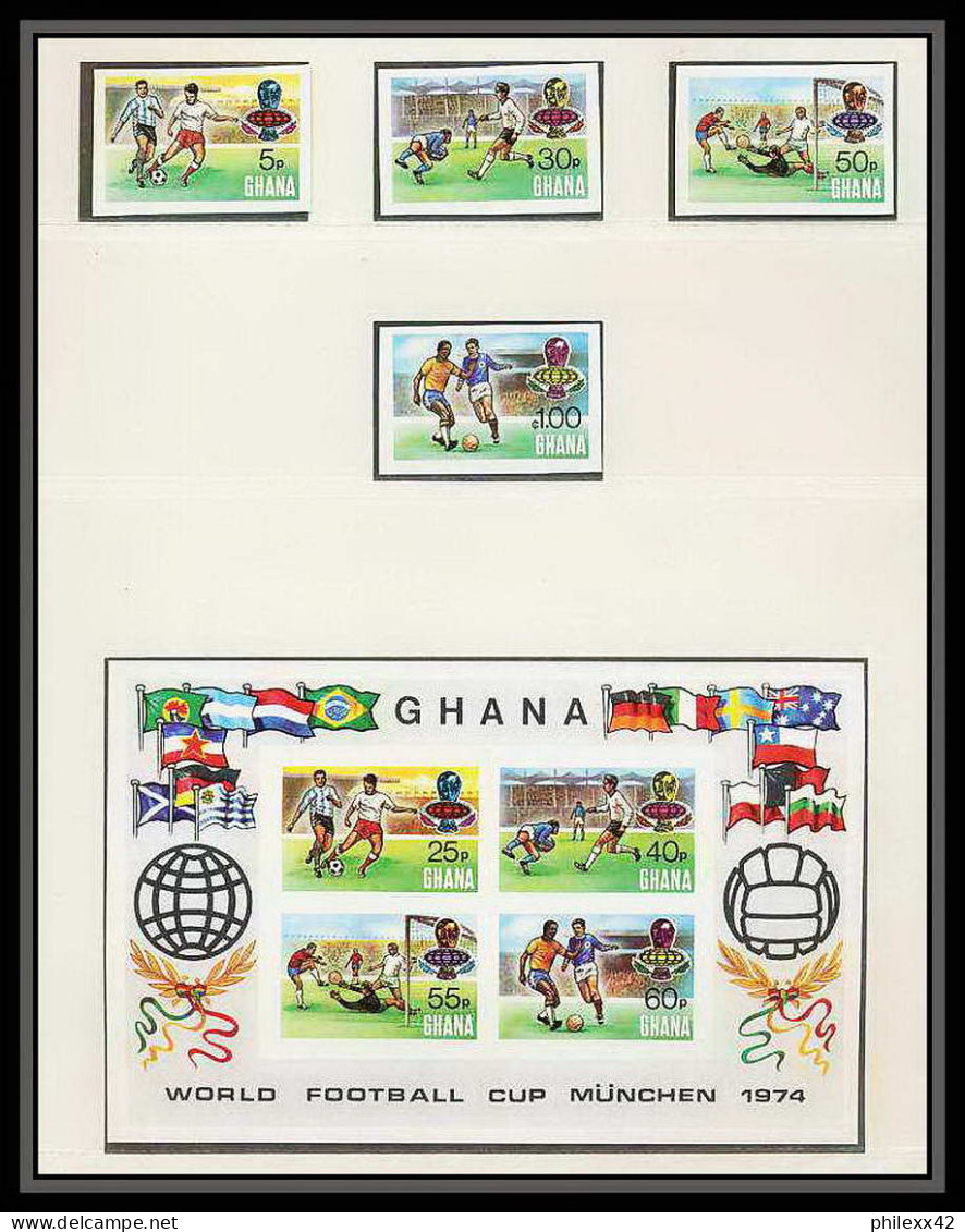 221 Football (Soccer) Allemagne 1974 Munich - Neuf ** MNH - Ghana Mi. 581-584 A/B KB Non Dentelé Imperf Perfect Set - 1974 – Germania Ovest
