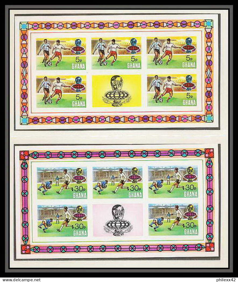 221 Football (Soccer) Allemagne 1974 munich - neuf ** MNH - Ghana Mi. 581-584 A/B KB Non dentelé imperf perfect set