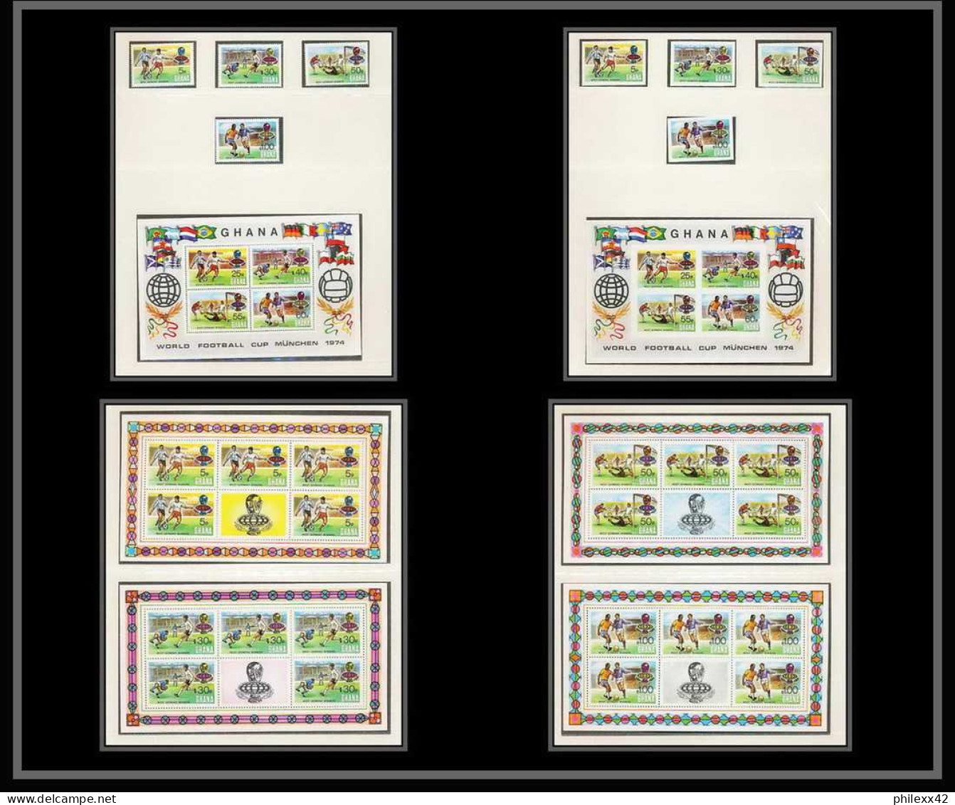 225 Football (Soccer) Allemagne 1974 Munich - Neuf ** MNH - Ghana Overprinted Non Dentelé Imperf  - 1974 – Westdeutschland