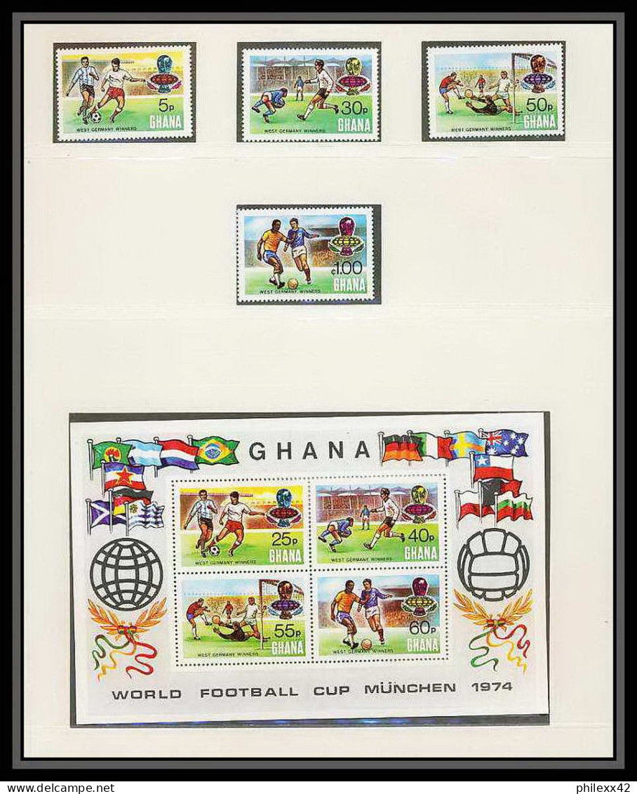 225 Football (Soccer) Allemagne 1974 Munich - Neuf ** MNH - Ghana Overprinted Non Dentelé Imperf  - 1974 – Alemania Occidental