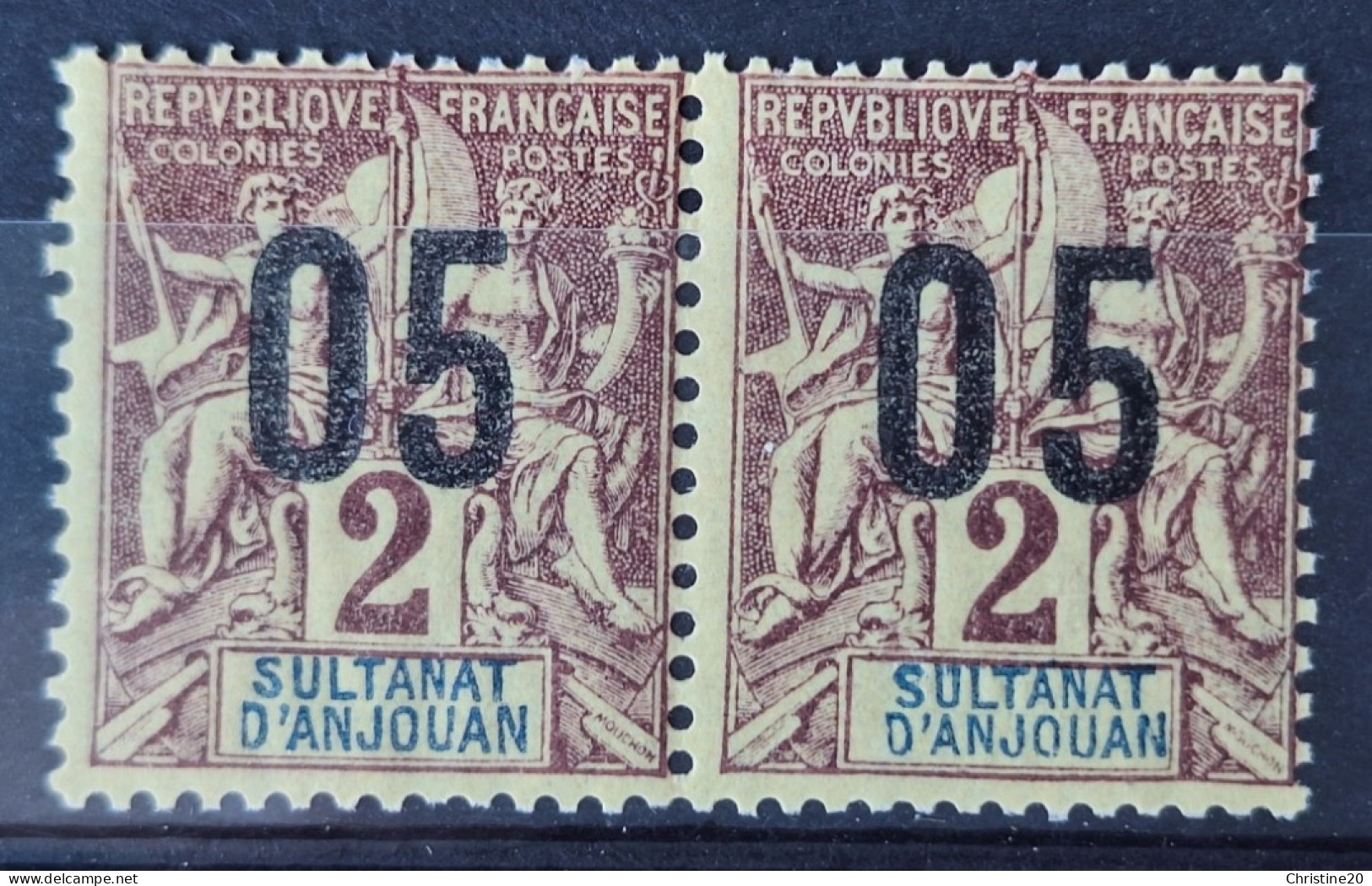 Anjouan 1912 N°20Aa **TB Cote 50€ - Neufs