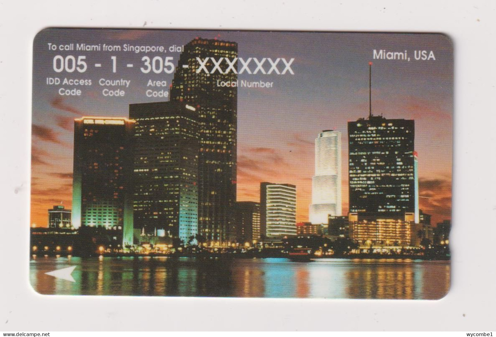 SINGAPORE - View Of Miami USA GPT Magnetic Phonecard - Singapour