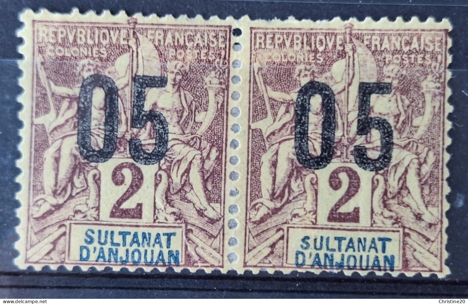 Anjouan 1912 N°20Aa *TB Cote 30€ - Neufs