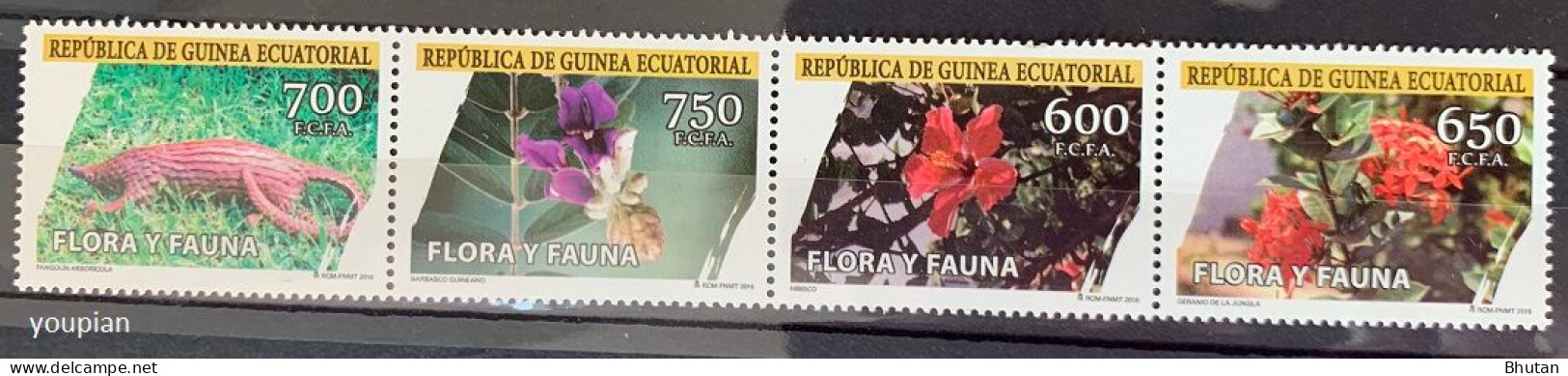 Equatorial Guinea 2016, Flora And Fauna, MNH Stamps Strip - Equatorial Guinea