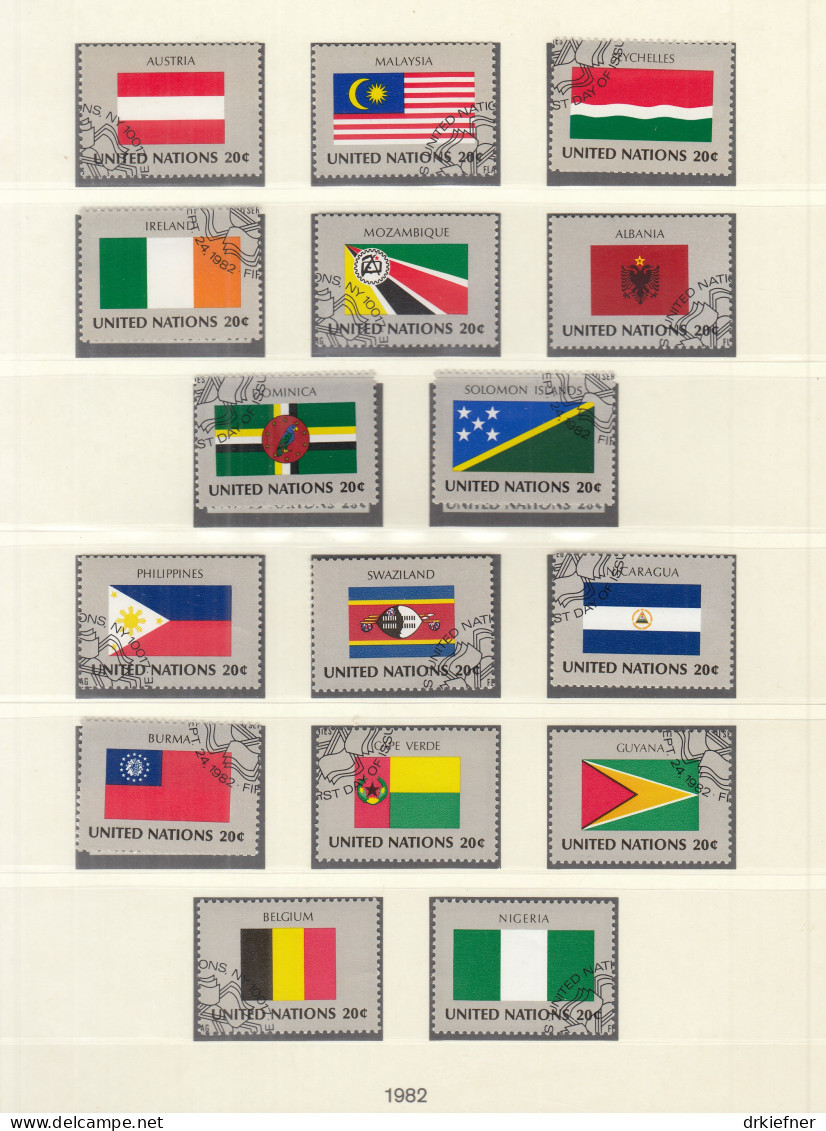 UNO NEW YORK  397-412, Gestempelt, Flaggen, 1982 - Gebraucht