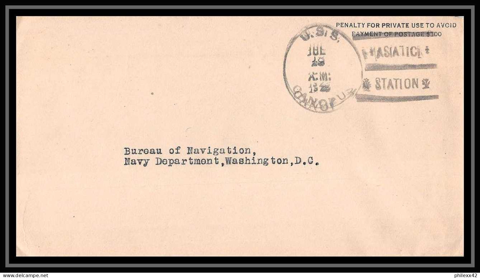 463 USA 1953 - Asiatic Fleet Us Navy USS Canopus (AS-9) Lettre Navale Cover Bateau Sip Boat  - Storia Postale