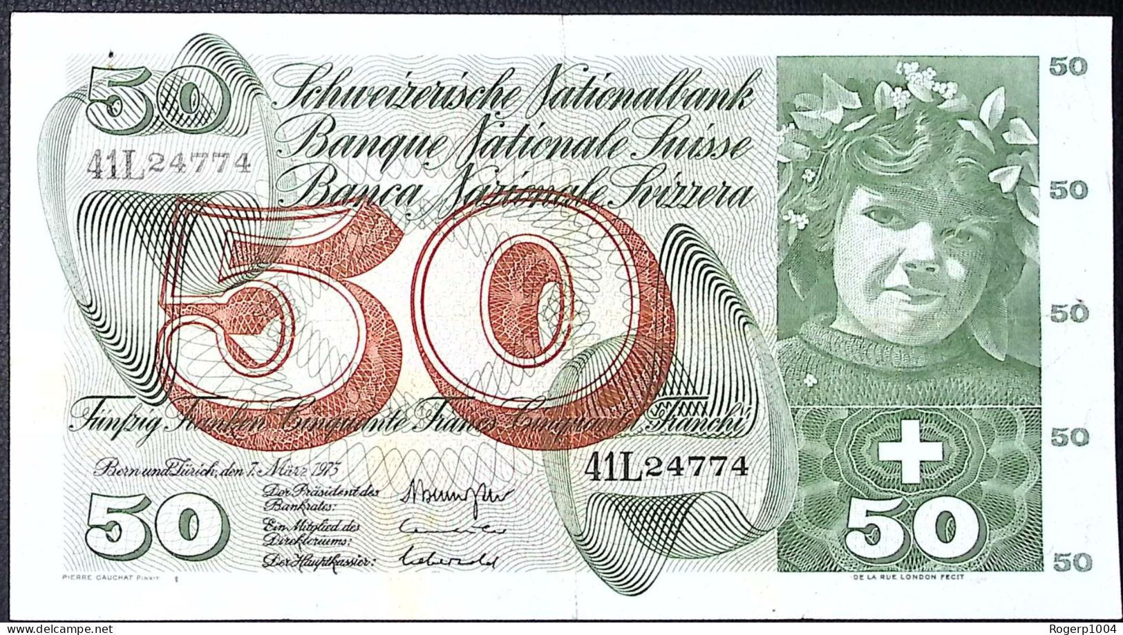 SUISSE/SWITZERLAND * 50 Francs * Cueillette Des Pommes * 07/03/73 * Etat/Grade TTB/VF - Switzerland