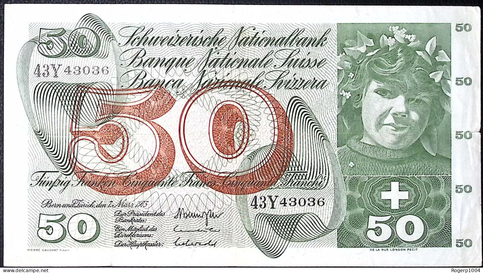 SUISSE/SWITZERLAND * 50 Francs * Cueillette Des Pommes * 07/03/73 * Etat/Grade TTB/VF - Suiza