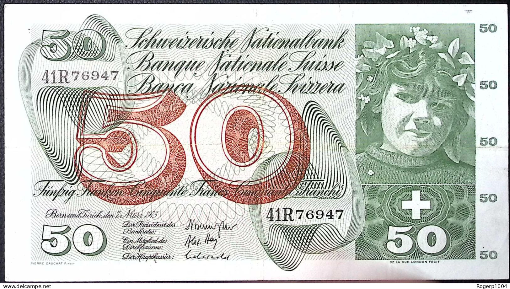 SUISSE/SWITZERLAND * 50 Francs * Cueillette Des Pommes * 07/03/73 * Etat/Grade TTB/VF - Switzerland