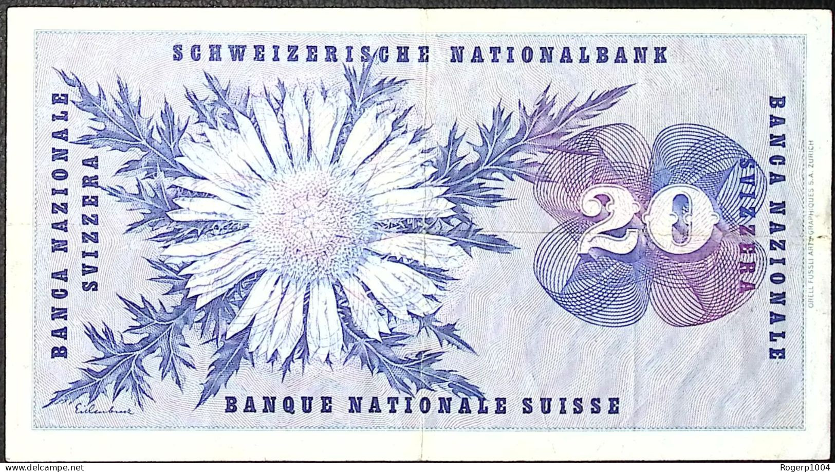 SUISSE/SWITZERLAND * 20 Francs * Dufour * 21/01/1965 * Etat/Grade TTB/VF - Svizzera