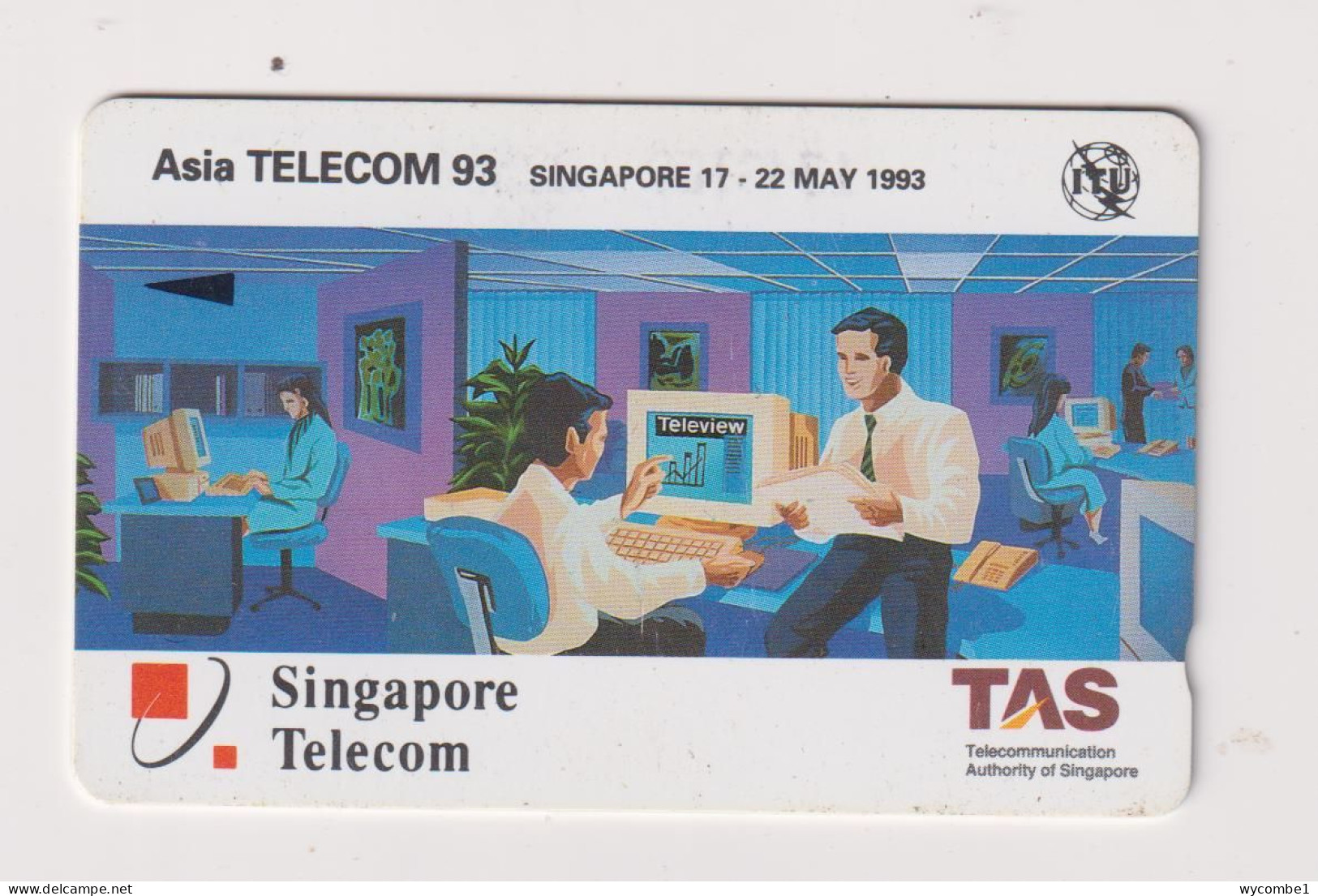 SINGAPORE - Asia Telecom 93 GPT Magnetic Phonecard - Singapour