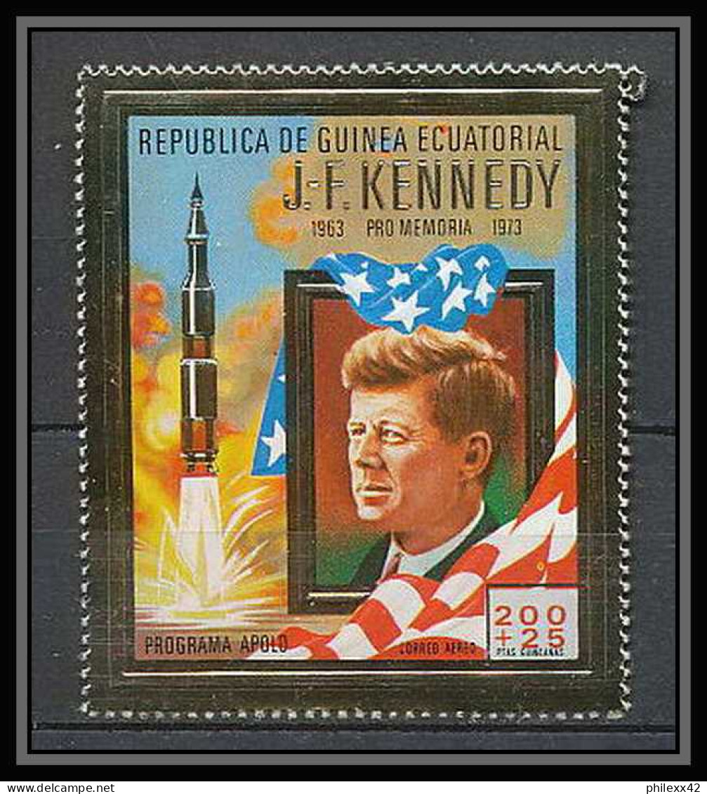141 Guinée équatoriale Guinea N°85 OR Gold Stamps Kennedy SKYLAB 1 Espace Space - Kennedy (John F.)