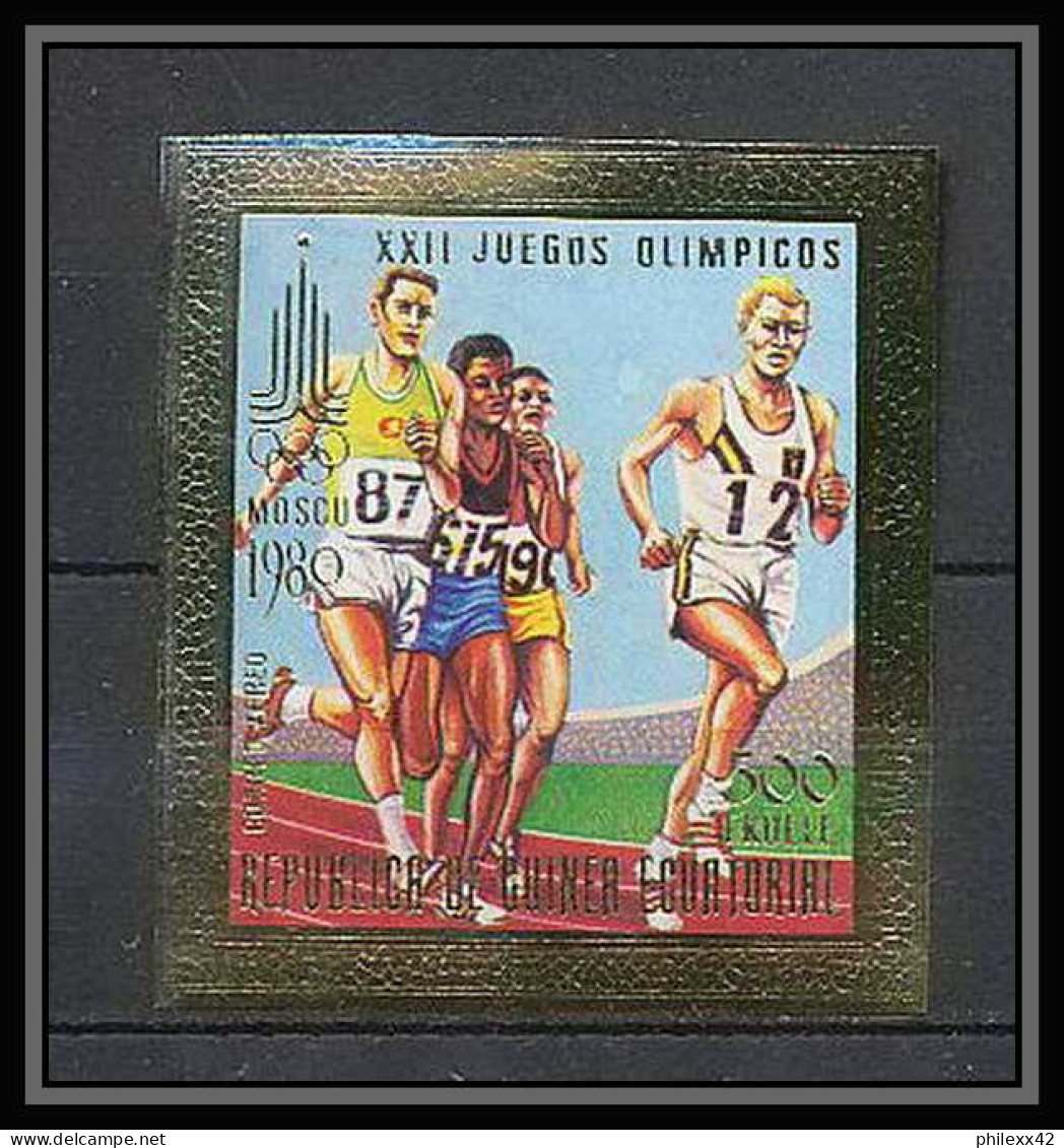 160 Guinée équatoriale Guinea N°286 OR Gold Stamps Non Dentelé Imperf Jeux Olympiques MOSCOU 1980 COURSE - Summer 1980: Moscow