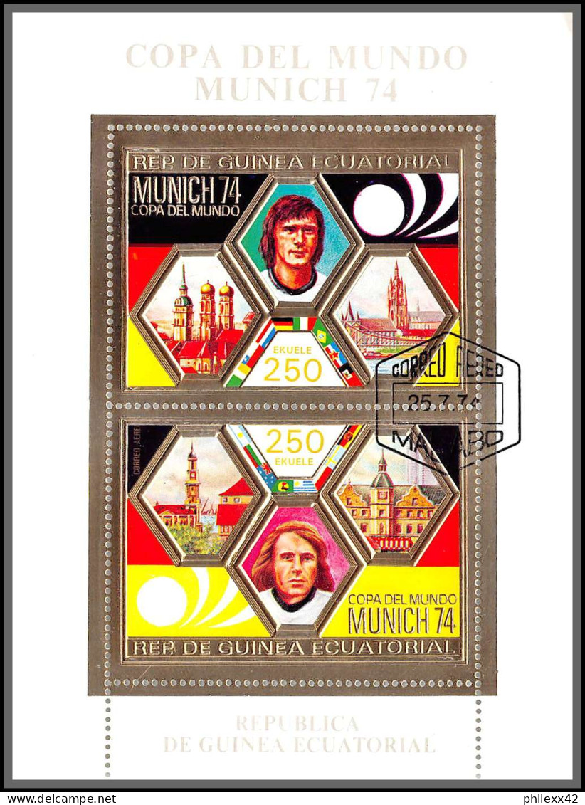 171 Guinée équatoriale Guinea Bloc N°119 OR Gold Stamps Football Soccer ALLEMAGNE 74 Copa Del Mundo Munich - 1974 – West-Duitsland