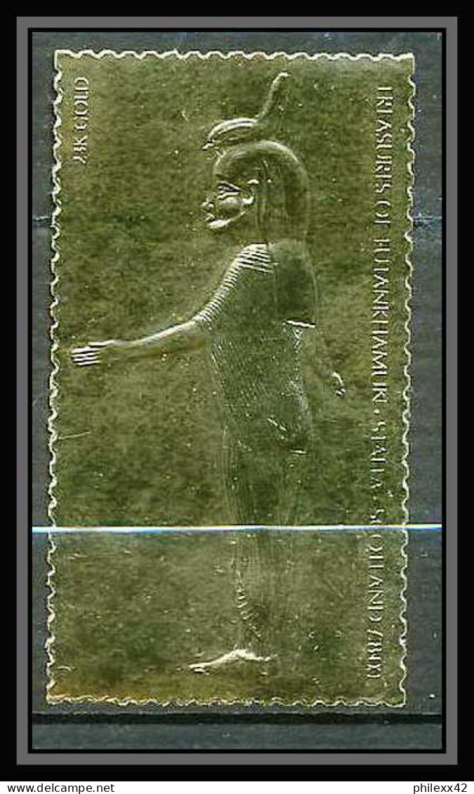 419 Staffa Scotland Egypte (Egypt UAR) Treasures Of Tutankhamun 14 OR Gold Stamps 23k Tirage 2 Brillant Neuf** Mnh - Scozia
