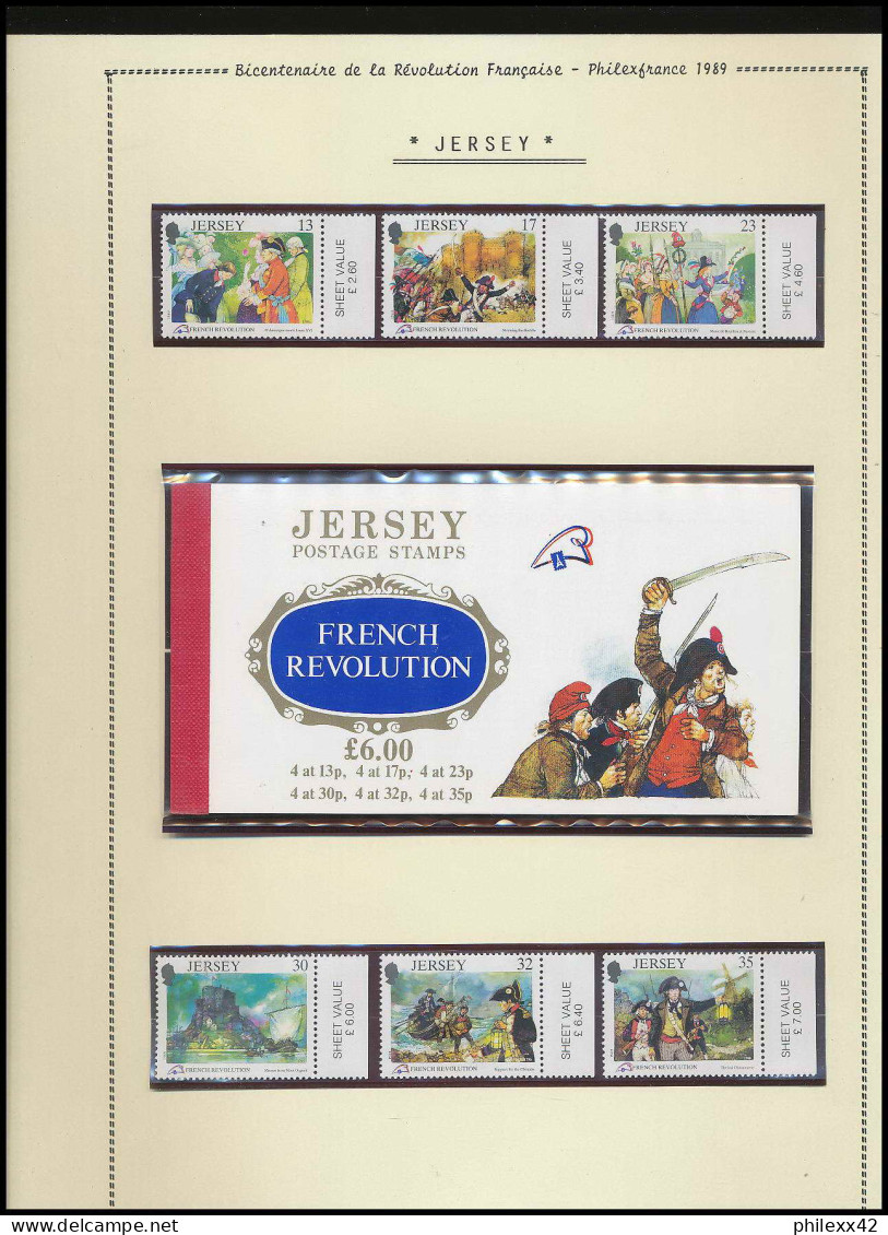 135 Jersey Bicentenaire Révolution Francaise Carnet + Serie Philexfrance 89 - Rivoluzione Francese