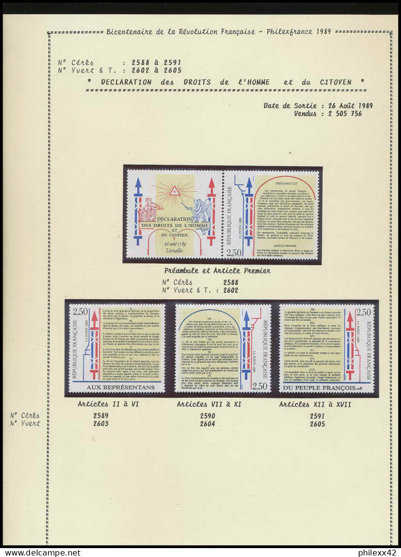 185 France Bicentenaire Révolution Francaise Lot N° 2602/2605  Fdc Lettres ... - French Revolution