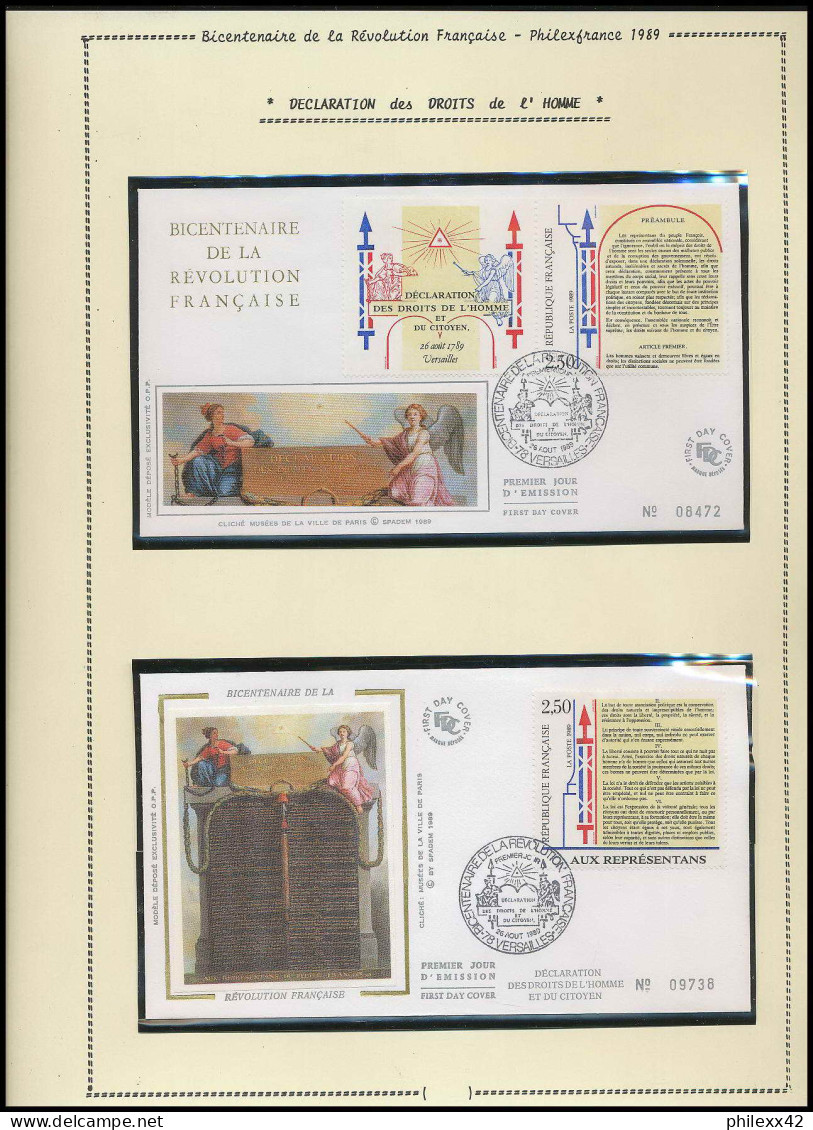 185 France bicentenaire révolution francaise lot N° 2602/2605  fdc lettres ...