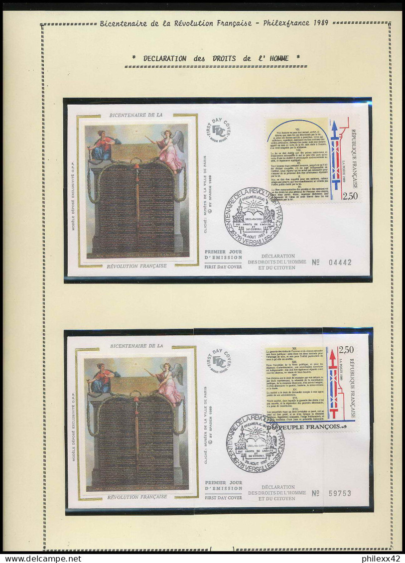 185 France bicentenaire révolution francaise lot N° 2602/2605  fdc lettres ...