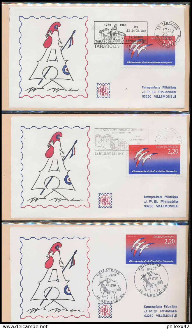 092 France bicentenaire révolution francaise lot N° 2560 folon 116 fdc lettre premier jour différentes philexfrance 89