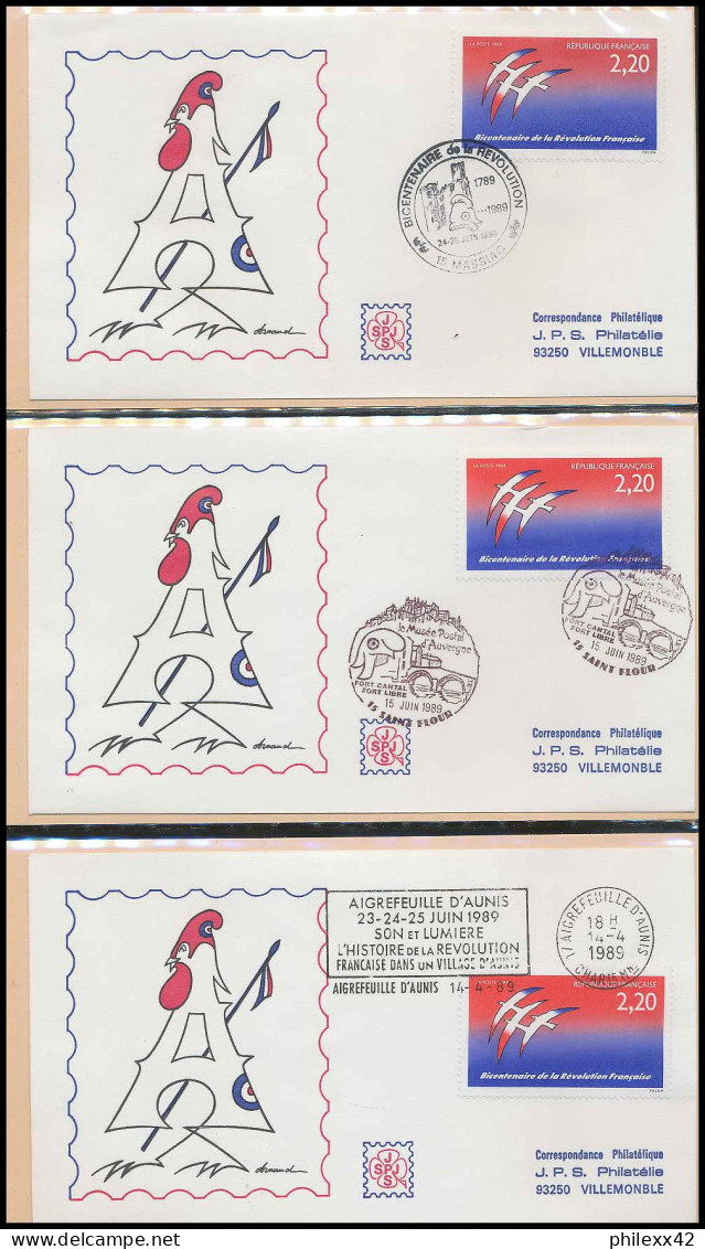 092 France bicentenaire révolution francaise lot N° 2560 folon 116 fdc lettre premier jour différentes philexfrance 89