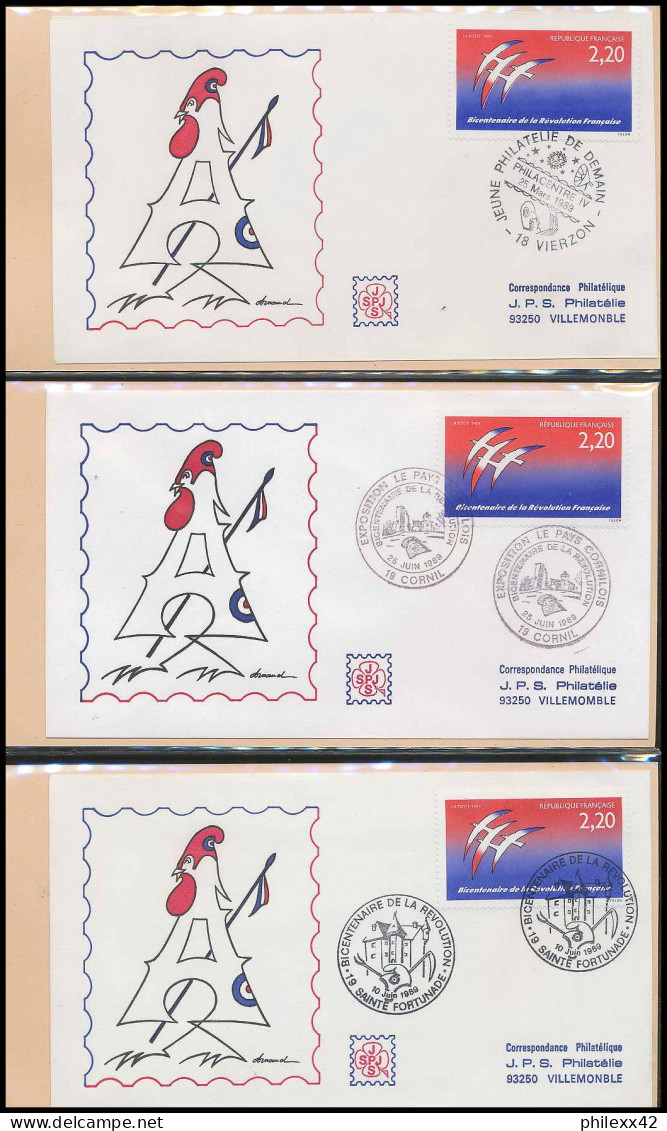 092 France bicentenaire révolution francaise lot N° 2560 folon 116 fdc lettre premier jour différentes philexfrance 89