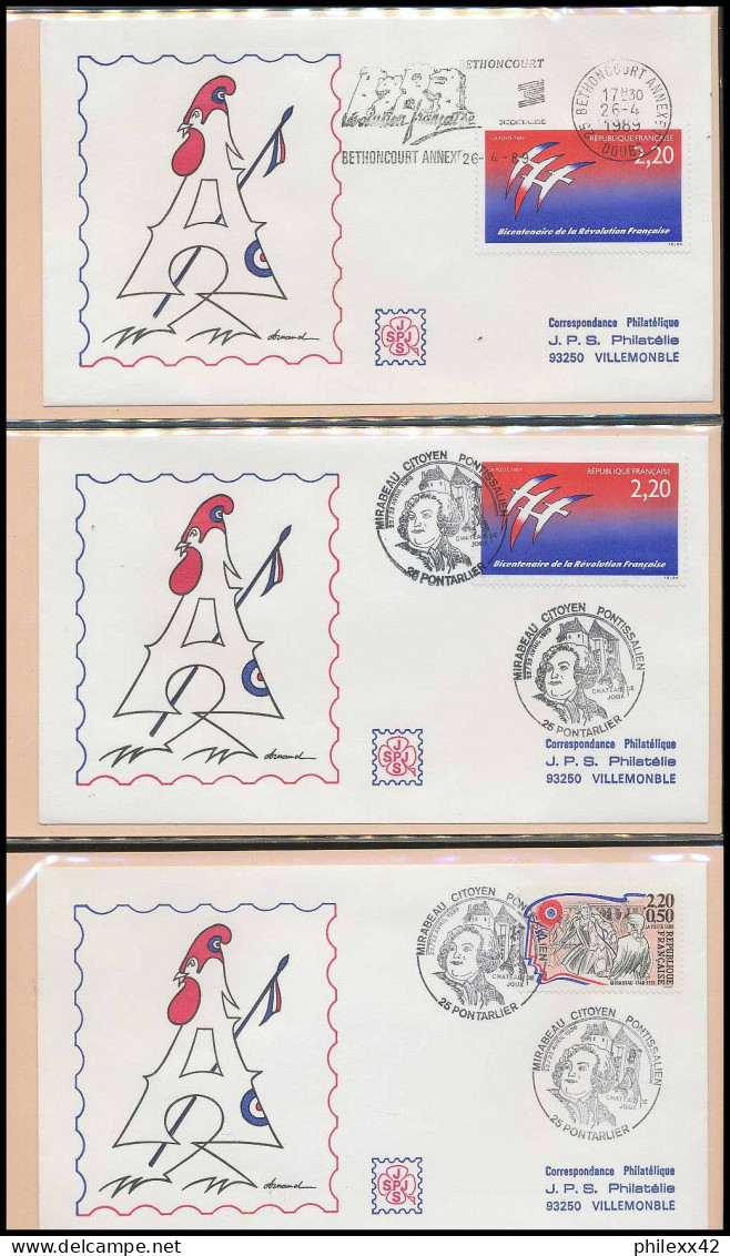 092 France bicentenaire révolution francaise lot N° 2560 folon 116 fdc lettre premier jour différentes philexfrance 89