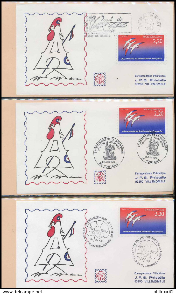 092 France bicentenaire révolution francaise lot N° 2560 folon 116 fdc lettre premier jour différentes philexfrance 89