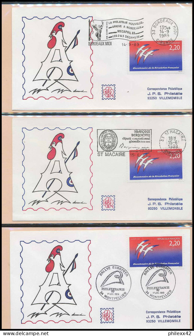 092 France bicentenaire révolution francaise lot N° 2560 folon 116 fdc lettre premier jour différentes philexfrance 89