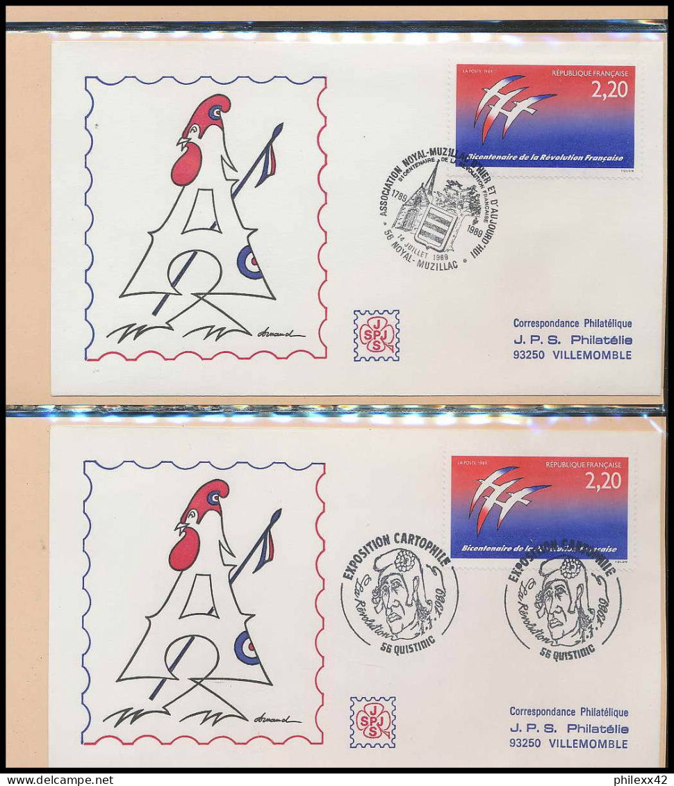 092 France bicentenaire révolution francaise lot N° 2560 folon 116 fdc lettre premier jour différentes philexfrance 89