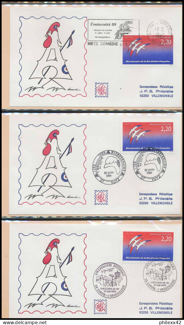 092 France bicentenaire révolution francaise lot N° 2560 folon 116 fdc lettre premier jour différentes philexfrance 89