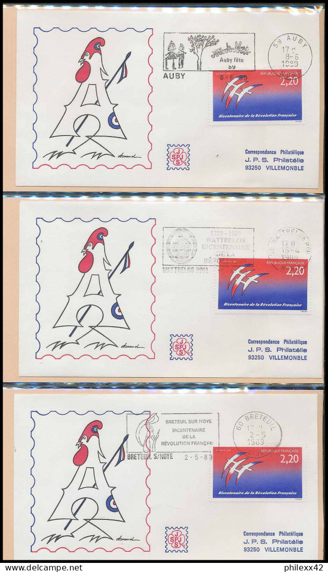 092 France bicentenaire révolution francaise lot N° 2560 folon 116 fdc lettre premier jour différentes philexfrance 89