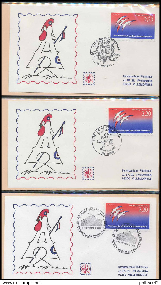 092 France bicentenaire révolution francaise lot N° 2560 folon 116 fdc lettre premier jour différentes philexfrance 89