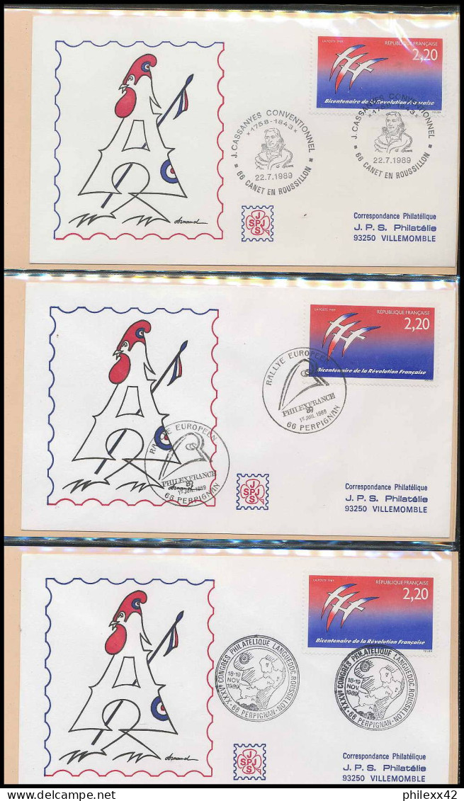 092 France bicentenaire révolution francaise lot N° 2560 folon 116 fdc lettre premier jour différentes philexfrance 89