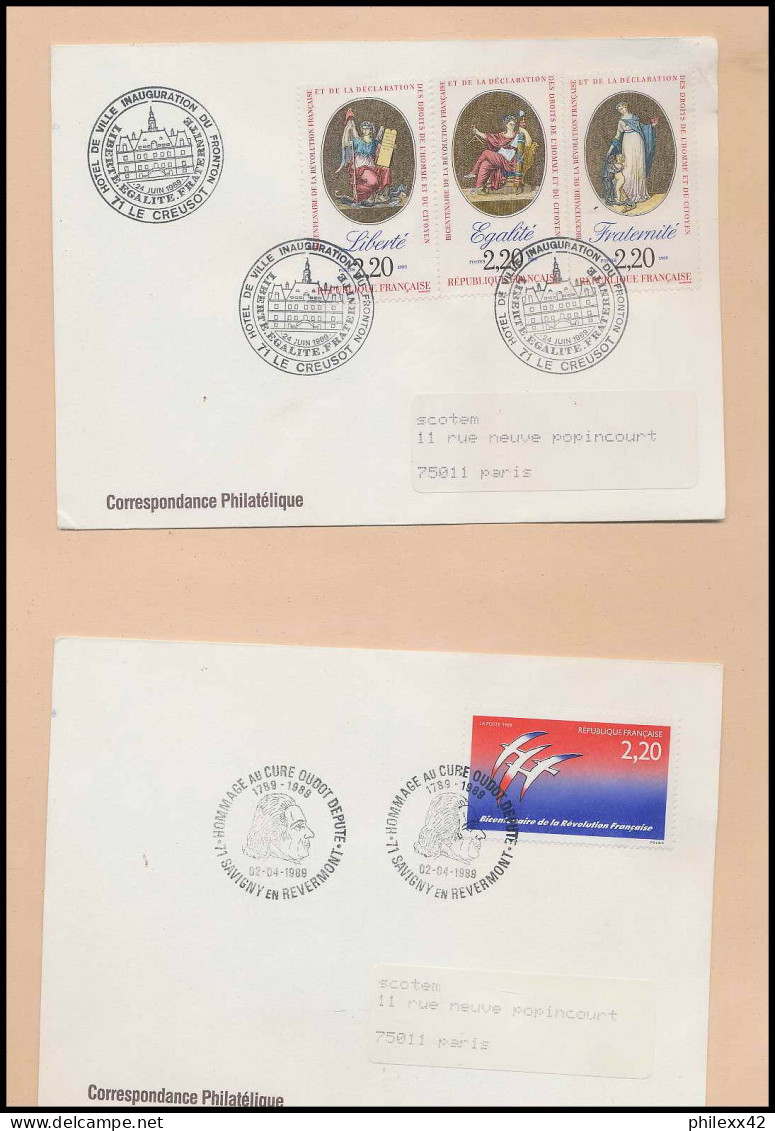 092 France bicentenaire révolution francaise lot N° 2560 folon 116 fdc lettre premier jour différentes philexfrance 89