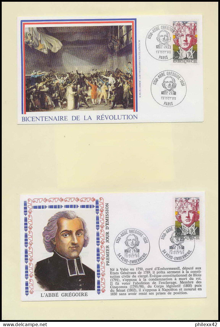 196 France bicentenaire révolution francaise lot N°2667/2670 fdc maximum lettres..