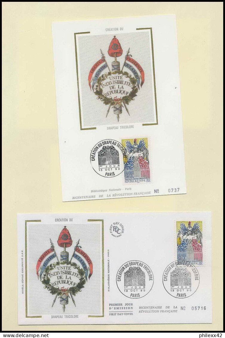 196 France bicentenaire révolution francaise lot N°2667/2670 fdc maximum lettres..