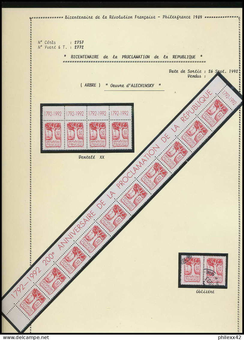 261 France bicentenaire révolution francaise lot N° 2772/2775 LETTRES DOCUMENTS fdc max