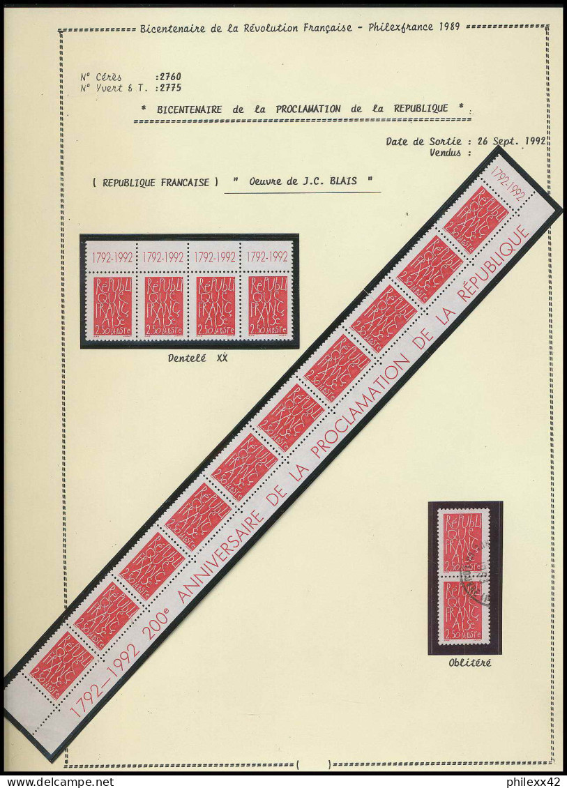 261 France bicentenaire révolution francaise lot N° 2772/2775 LETTRES DOCUMENTS fdc max