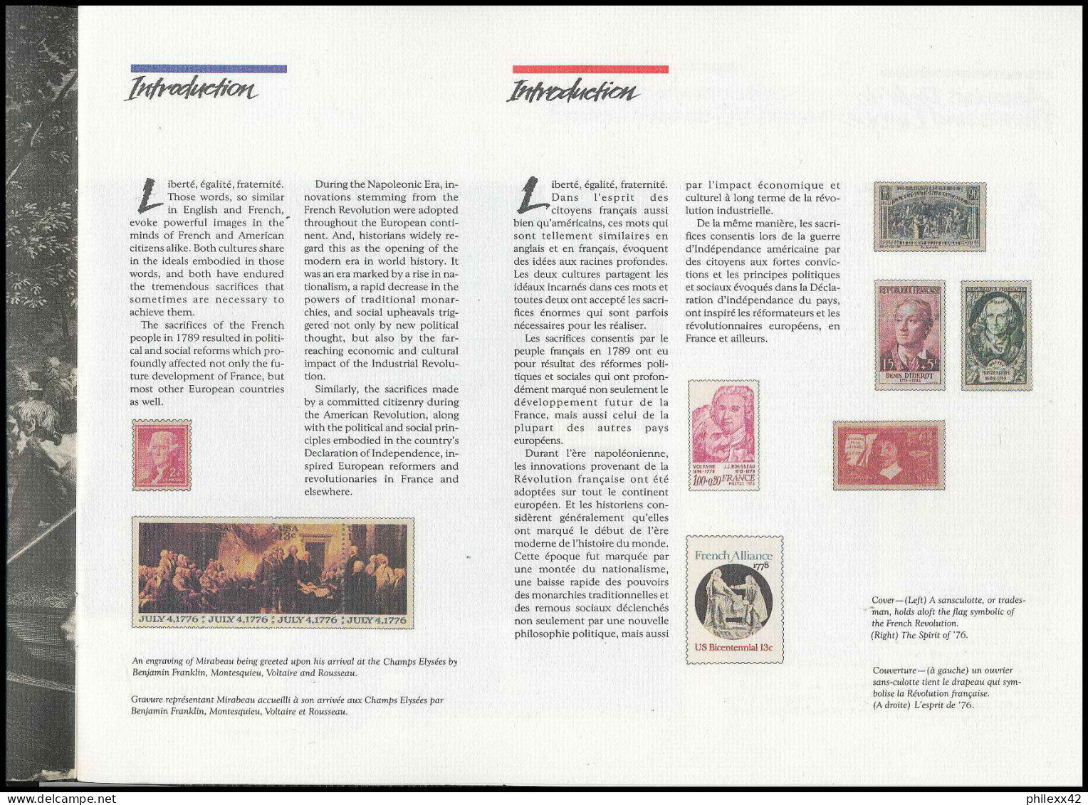 312 France bicentenaire révolution francaise lot N° 2573/2576 lettres documents fdc maximum voir scans