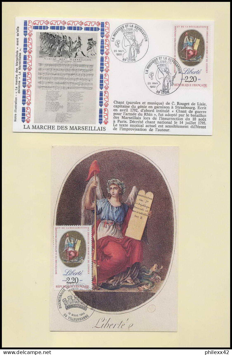 312 France bicentenaire révolution francaise lot N° 2573/2576 lettres documents fdc maximum voir scans