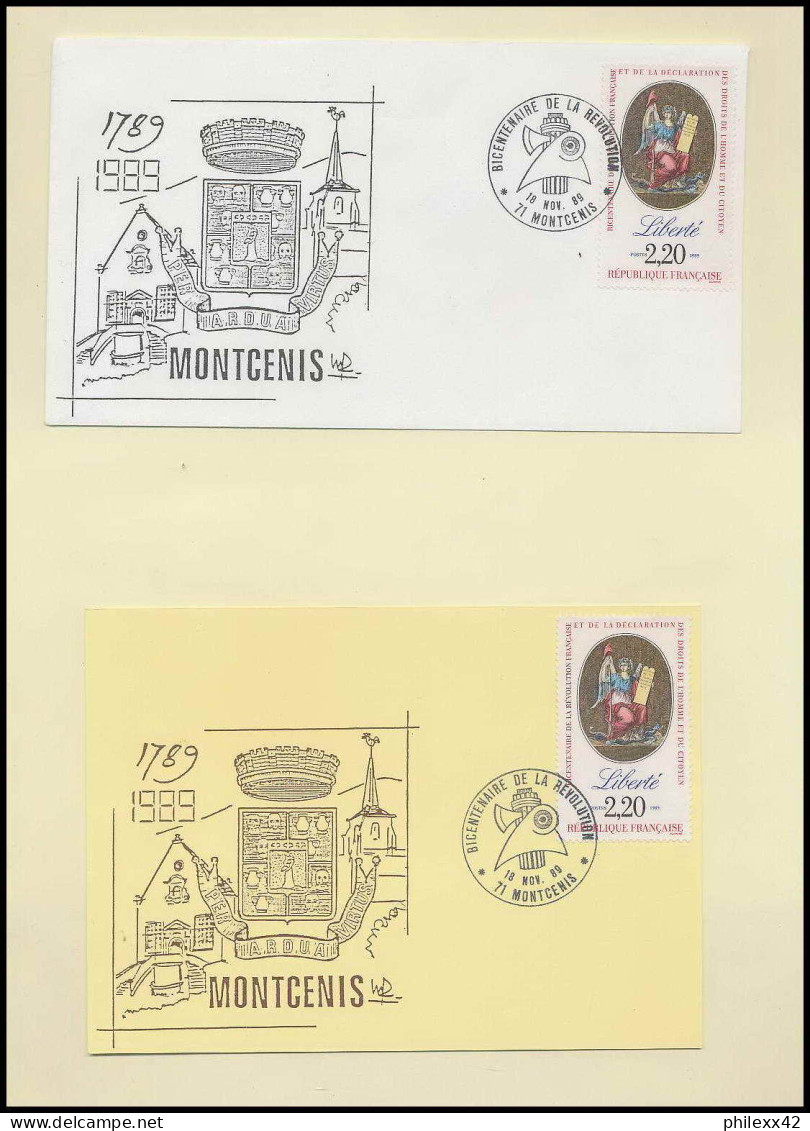 312 France bicentenaire révolution francaise lot N° 2573/2576 lettres documents fdc maximum voir scans