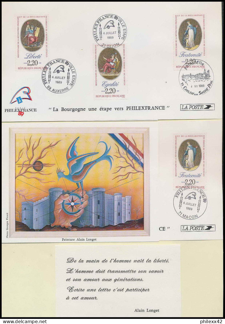 312 France bicentenaire révolution francaise lot N° 2573/2576 lettres documents fdc maximum voir scans