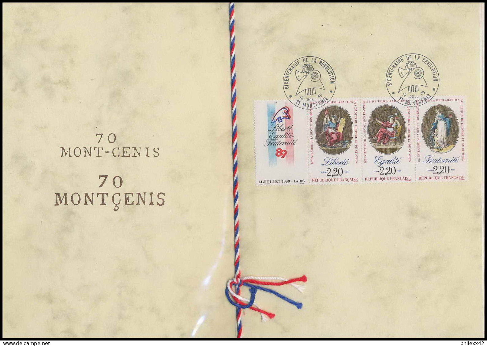 312 France bicentenaire révolution francaise lot N° 2573/2576 lettres documents fdc maximum voir scans