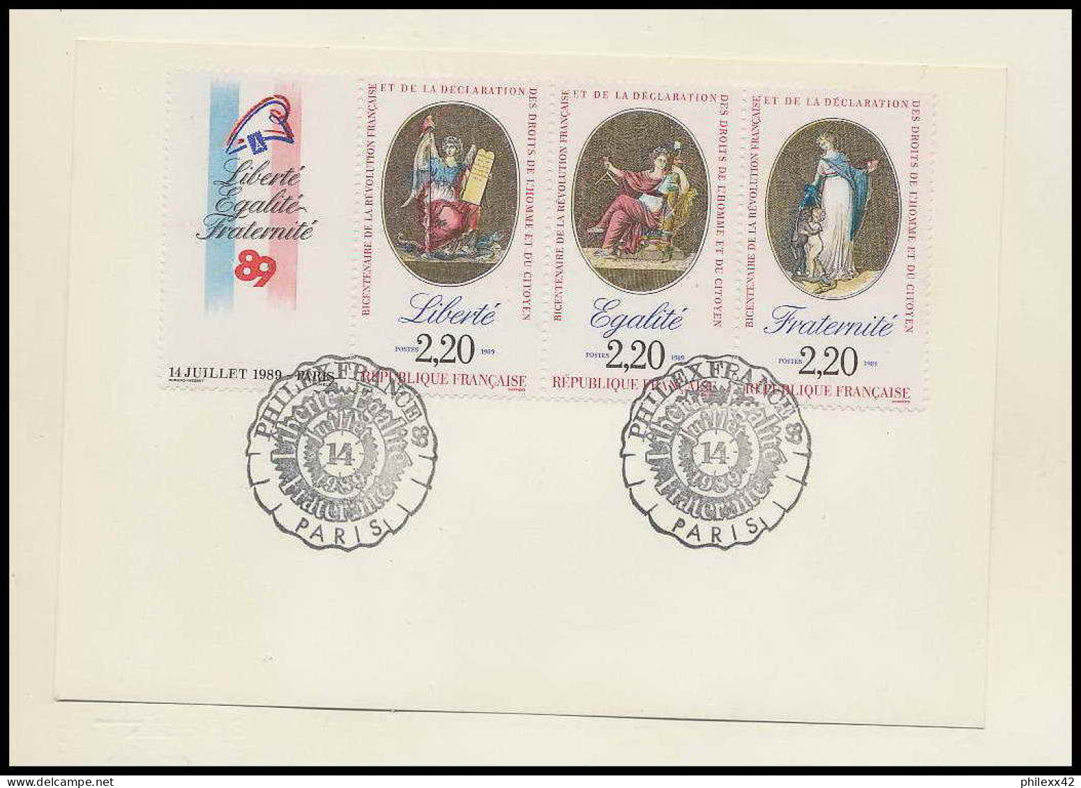 312 France bicentenaire révolution francaise lot N° 2573/2576 lettres documents fdc maximum voir scans