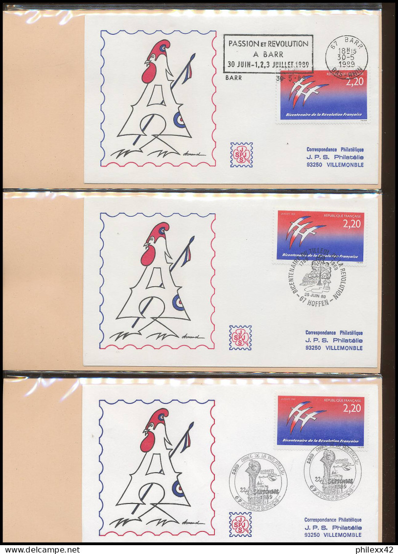 657 France Bicentenaire Révolution Francaise Lot N° 2560 Folon 111 Fdc Lettre Premier Jour Différentes - Franz. Revolution