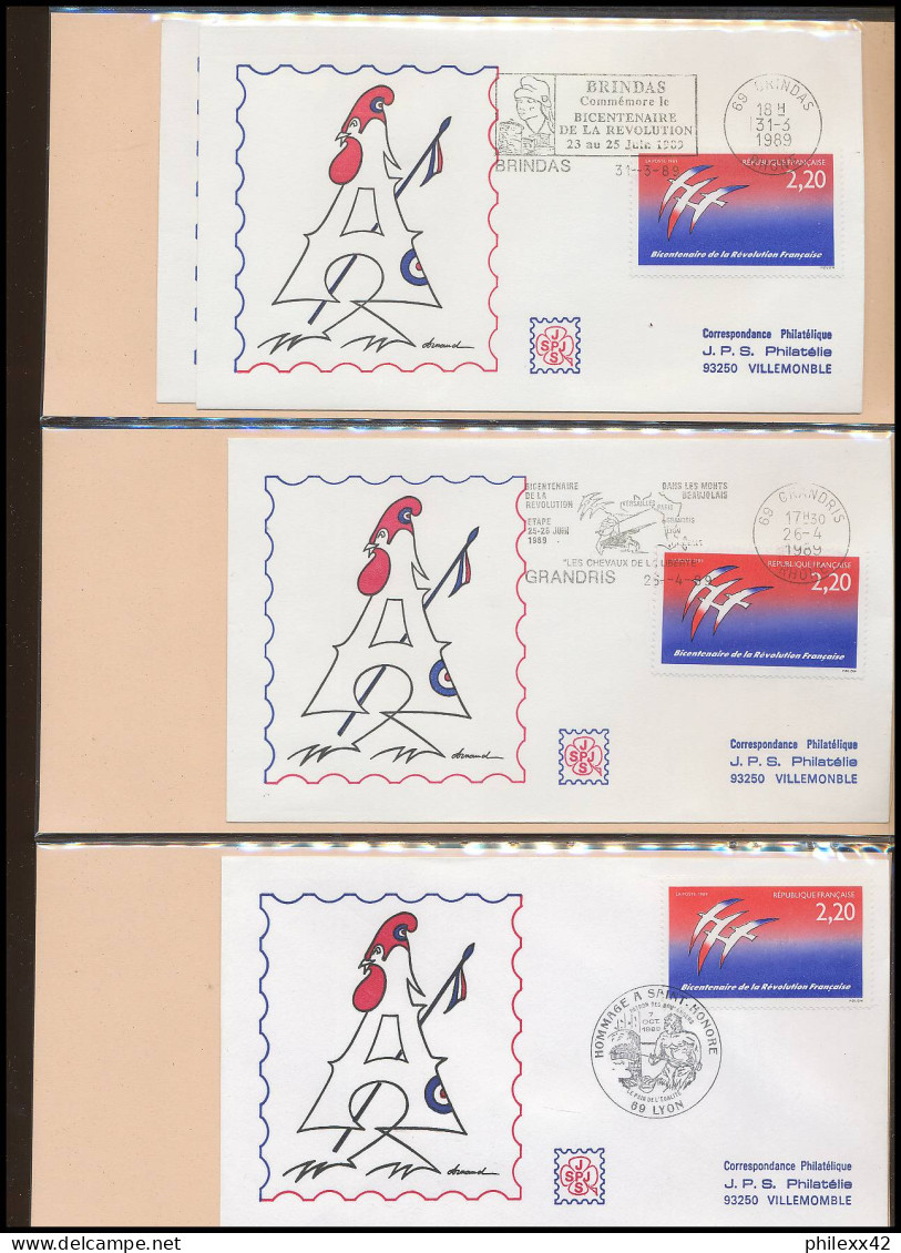 657 France Bicentenaire Révolution Francaise Lot N° 2560 Folon 111 Fdc Lettre Premier Jour Différentes - Revolución Francesa